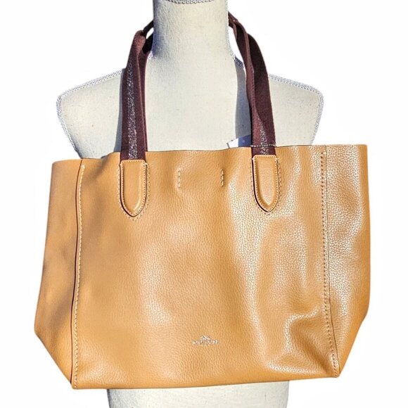 Coach 58660 Derby Tote Pebble Leather Shoulder Bag Latte NWT - Picture 2 of 13